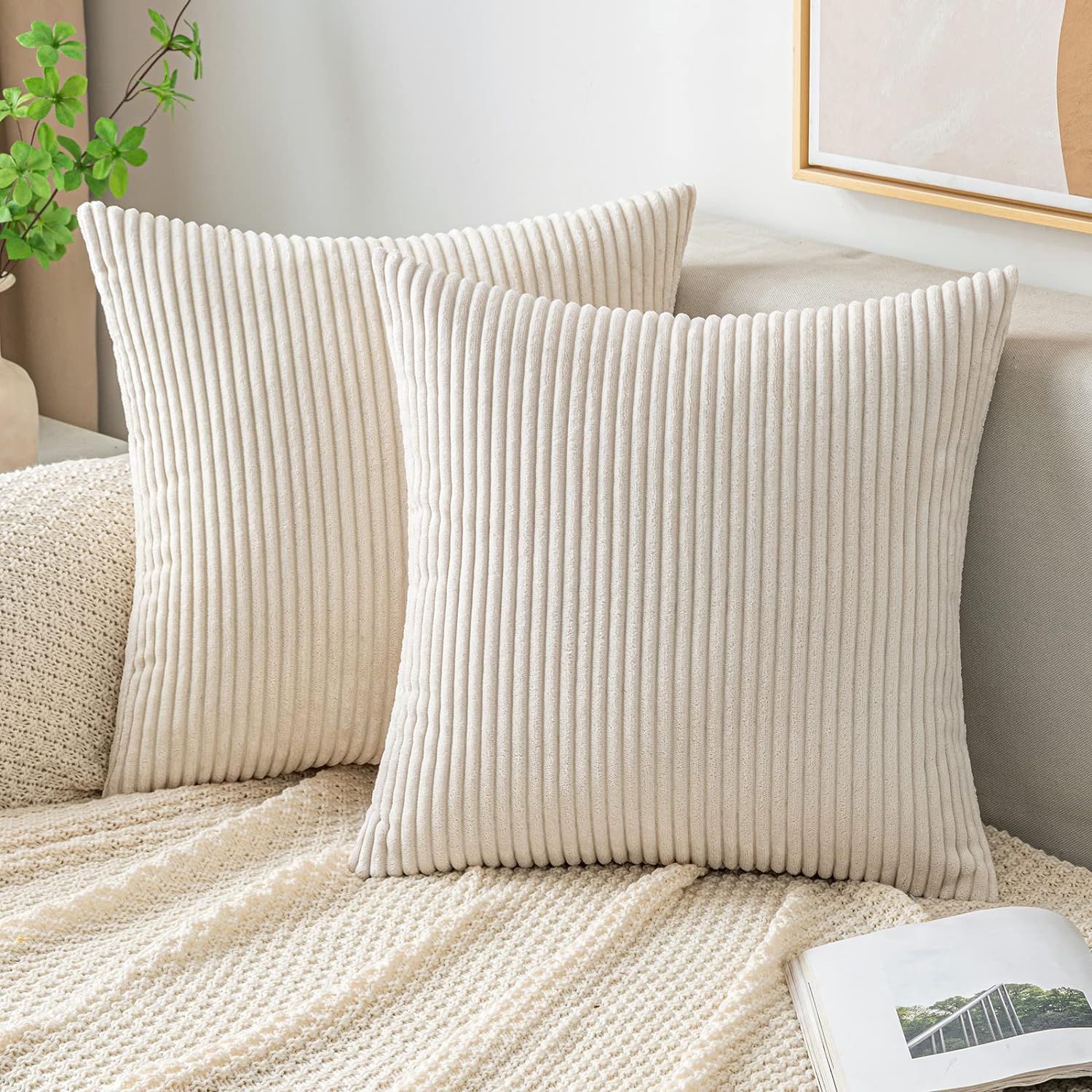 Pillow Insert 18X18 - Fundas de almohada decorativas de pana,