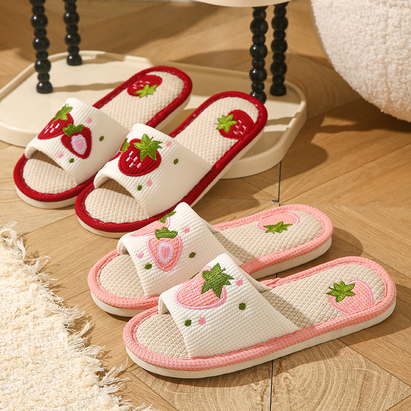 Home Textile - Pantuflas de lino con diseño de