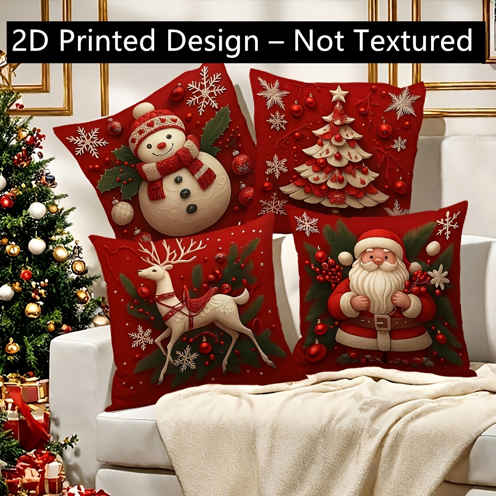2 fundas de cojín navideñas de - Pillow Insert 18X18 reseña y precio